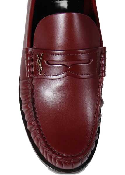 Mocasini Saint Laurent Smooth Leather Loafer BORDEAUX Femei (BM 18951814) 3