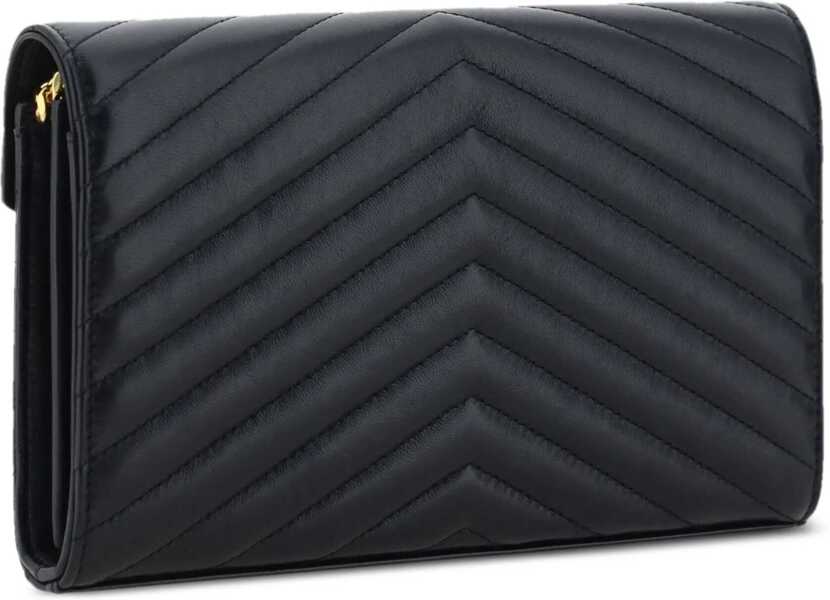 Portofele Saint Laurent Cassandre Clutch Bag With Chain BLACK Femei (BM 18951823) 2
