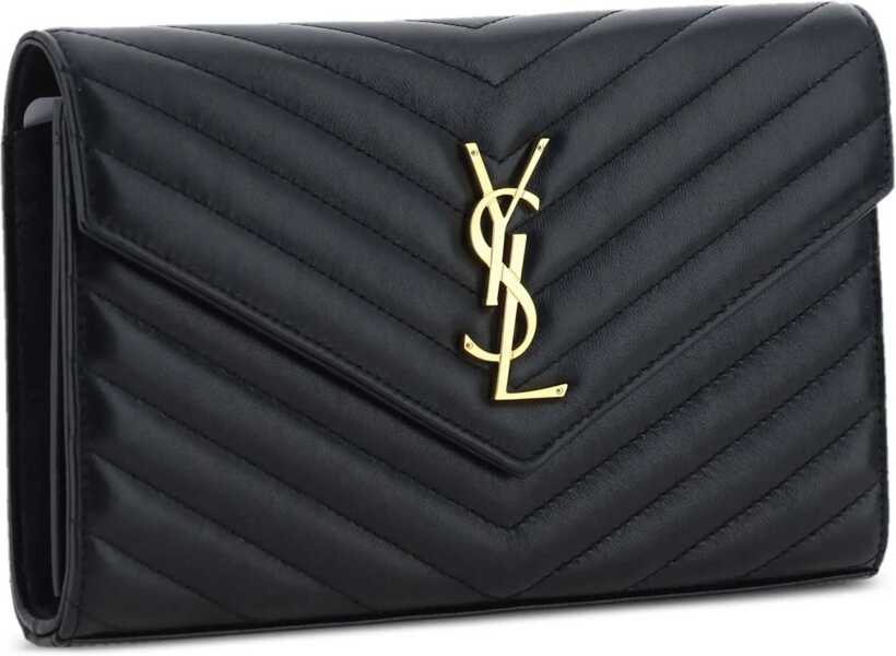 Portofele Saint Laurent Cassandre Clutch Bag With Chain BLACK Femei (BM 18951823) 3