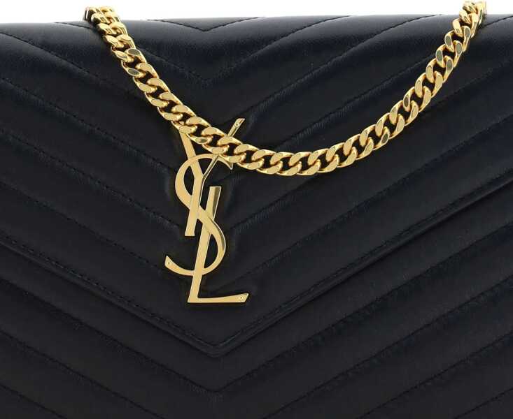 Portofele Saint Laurent Cassandre Clutch Bag With Chain BLACK Femei (BM 18951823) 4