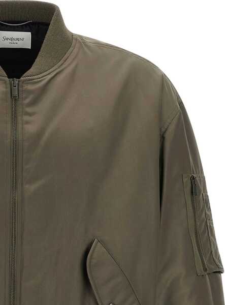 Bomber jacket Saint Laurent Water-Repellent Bomber Jacket GREEN Barbati (BM 18951865) 3