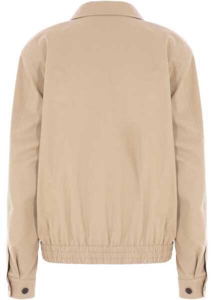 Sacouri office Saint Laurent Cotton Serge Short Jacket BEIGE Femei (BM 18951877) 2