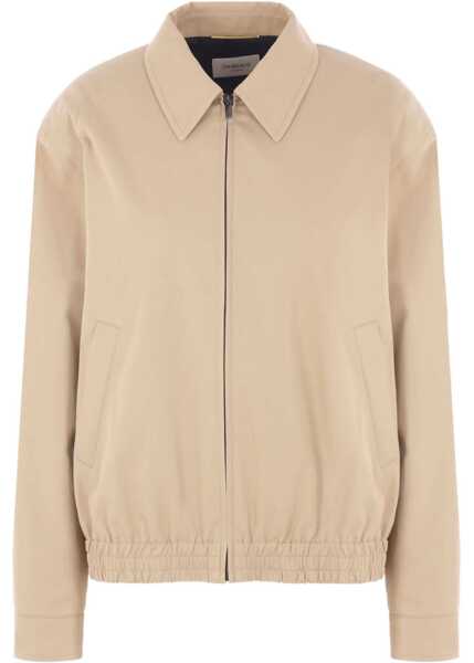 Sacouri office Saint Laurent Cotton Serge Short Jacket BEIGE Femei (BM 18951877) 1