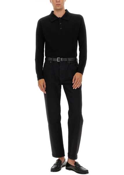 Pulovere casual Saint Laurent Wool Polo. BLACK Barbati (BM 18951928) 2