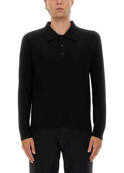 Pulovere casual Saint Laurent Wool Polo. BLACK Barbati (BM 18951928) 1