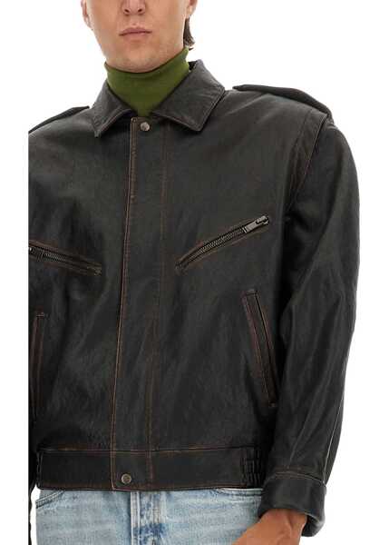 Geci de piele Saint Laurent Leather Jacket BROWN Barbati (BM 18951952) 3