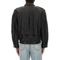 Geci de piele pentru Barbati - Geci de piele Saint Laurent Leather Jacket BROWN Barbati (BM 18951952) - B-mall.ro
