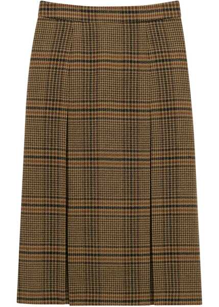 Fuste casual Saint Laurent Wool And Cashmere Midi Skirt BEIGE Femei (BM 18951985) 2