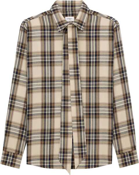 Bluze Saint Laurent Cassandre Lavallire Shirt BEIGE Femei (BM 18951997) 4