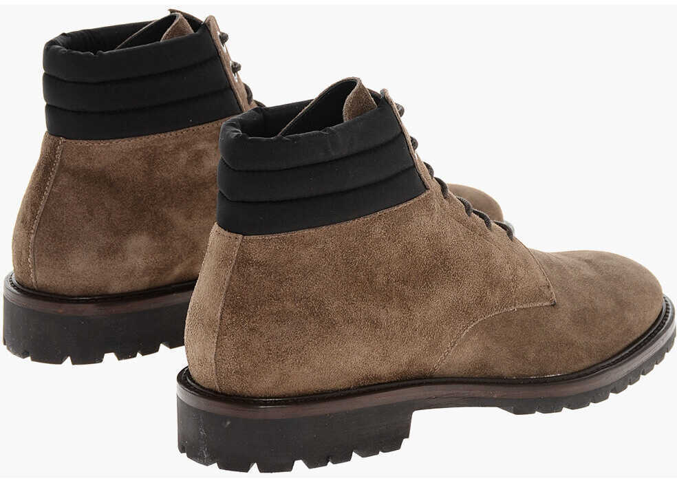 Ghete Moorer Suede Cannicci Lace-Up Booties With Carrion Sole Beige Barbati (BM 18952399) 2