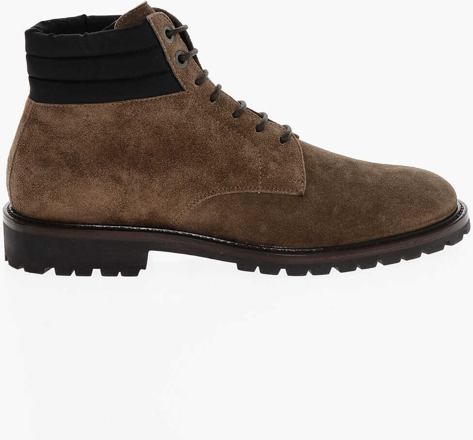 Ghete Moorer Suede Cannicci Lace-Up Booties With Carrion Sole Beige Barbati (BM 18952399) 3