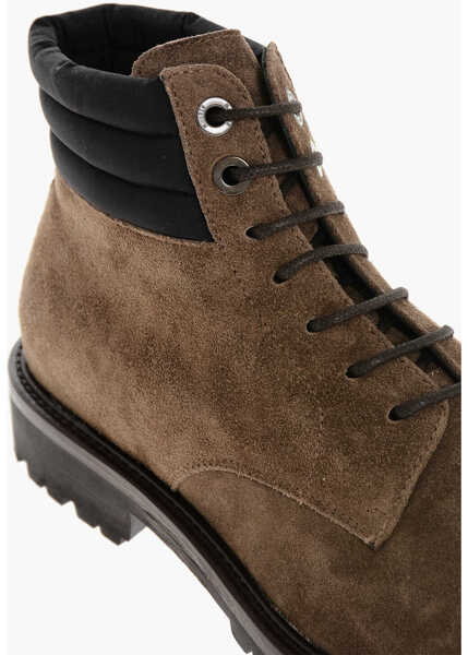 Ghete Moorer Suede Cannicci Lace-Up Booties With Carrion Sole Beige Barbati (BM 18952399) 4