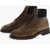 Moorer Suede Cannicci Lace-Up Booties With Carrion Sole Beige