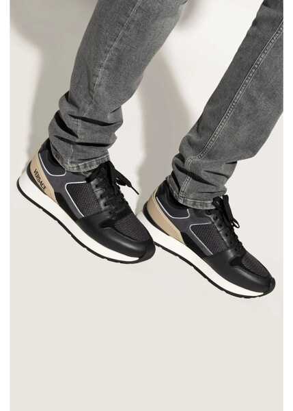 Sneakers Versace Leather Lace-Up Sneakers With Breathable Inserts Black Barbati (BM 18952420) 2