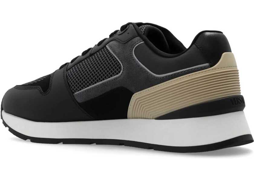 Sneakers Versace Leather Lace-Up Sneakers With Breathable Inserts Black Barbati (BM 18952420) 5