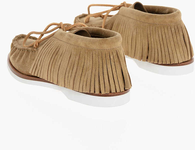 Mocasini PIERRE HARDY Suede Tahoe Loafers With Fringed Detail Beige Femei (BM 18952423) 2