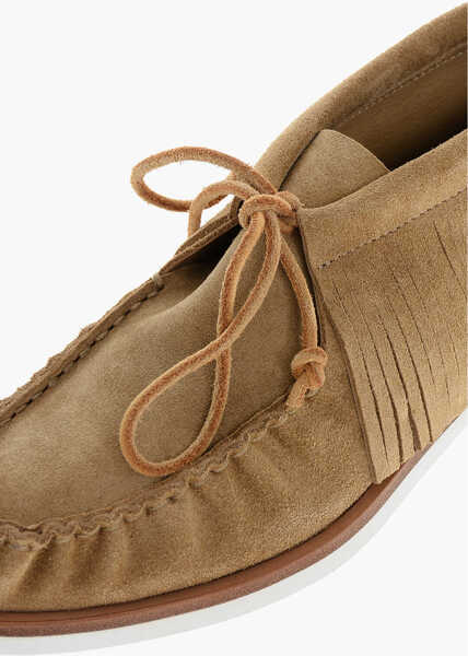 Mocasini PIERRE HARDY Suede Tahoe Loafers With Fringed Detail Beige Femei (BM 18952423) 4