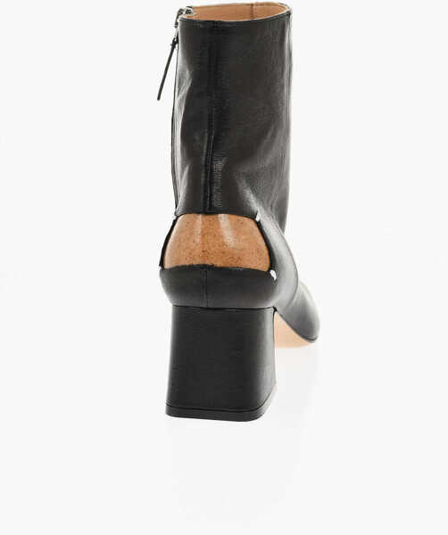 Botine Maison Margiela Mm22 Leather Ankle Boots With Squared Toe And Zip Closure He Black Femei (BM 18952426) 2