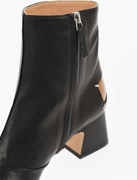 Botine Maison Margiela Mm22 Leather Ankle Boots With Squared Toe And Zip Closure He Black Femei (BM 18952426) 4
