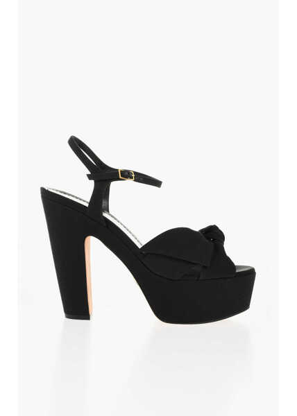 Sandale cu toc Dior Front Bow Muse Platform Sandals 12Cm Black Femei (BM 18952432) 3