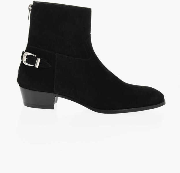 Ghete Cline Suede Drugstore Booties With Back Zip Black Barbati (BM 18952438) 3