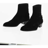 Ghete Suede Drugstore Booties With Back Zip Barbati