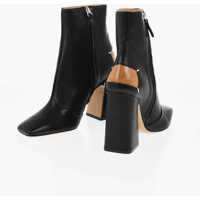 Botine Mm22 Leather Ankle Boots With Squared Toe Heel 10.5Cm Femei