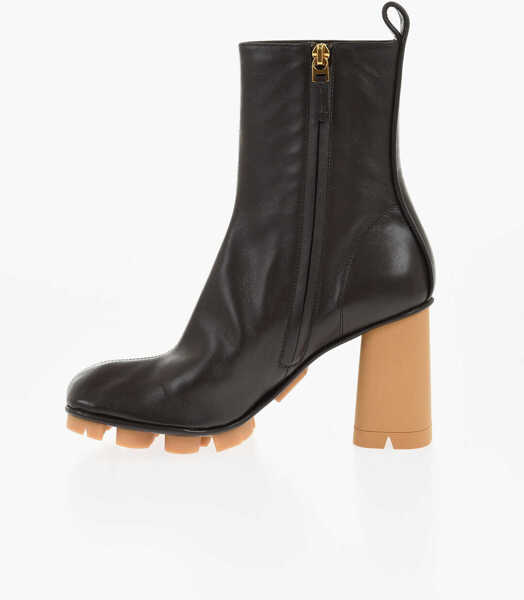 Botine Bottega Veneta Nappa Shore Booties With Inner Zip 9Cm Brown Femei (BM 18952453) 4