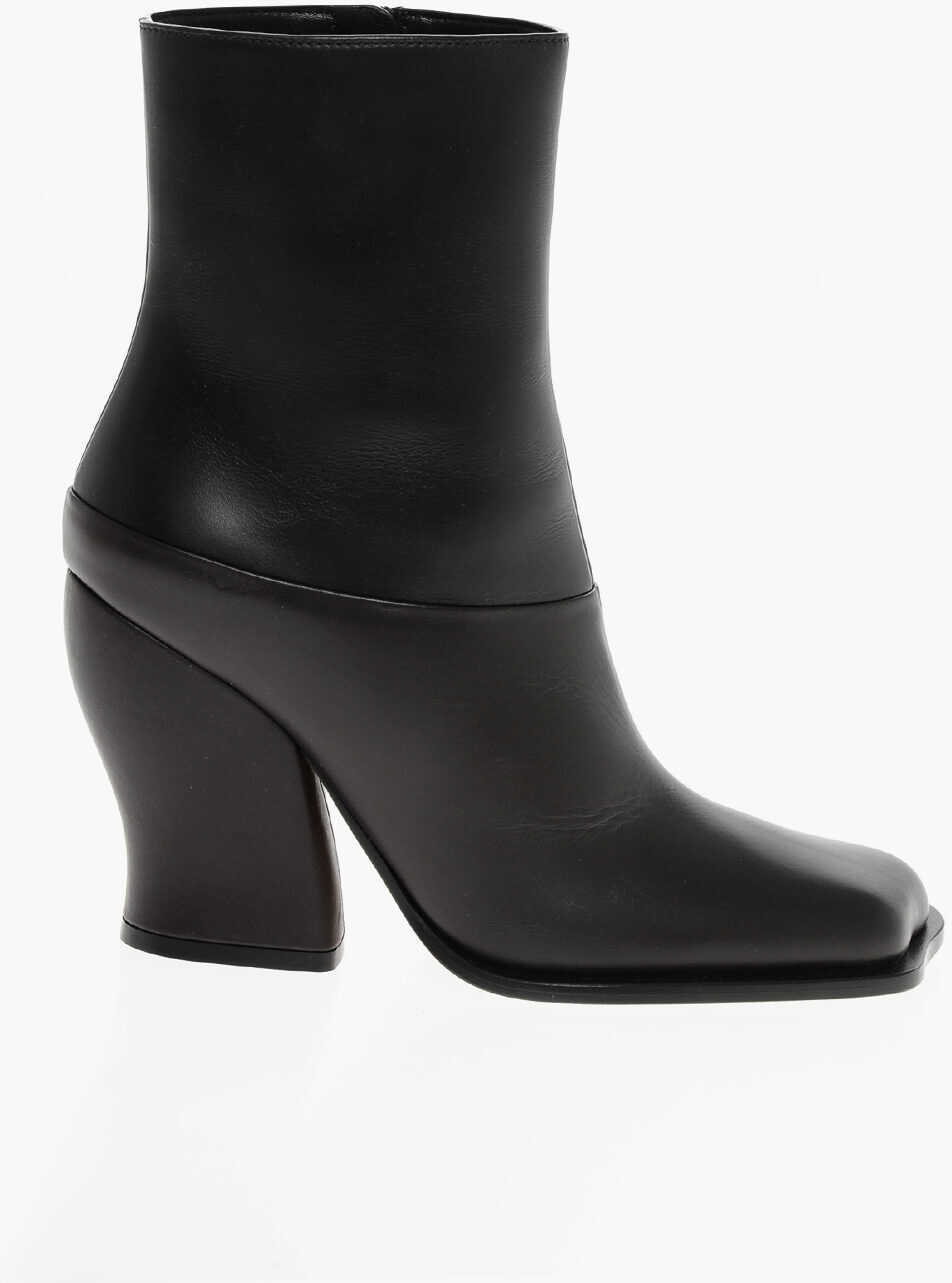 Botine Loewe Leather Western Booties With Covered Heel 10Cm Black Femei (BM 18952462) 3