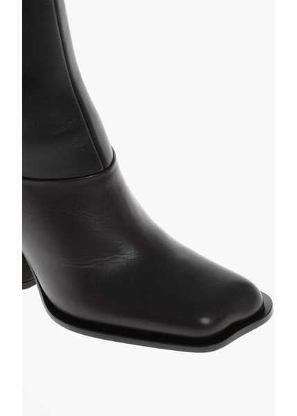 Botine Loewe Leather Western Booties With Covered Heel 10Cm Black Femei (BM 18952462) 4