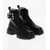 Roger Vivier Leather Lace-Up Booties With Jeweled Buckle Black