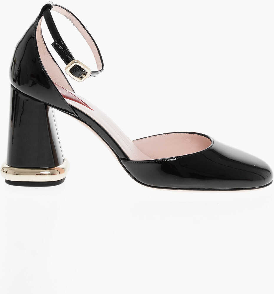 Pantofi stiletto Roger Vivier Patent Leather Pumps With Ankle Strap And Statement Heel 9Cm Black Femei (BM 18952474) 3