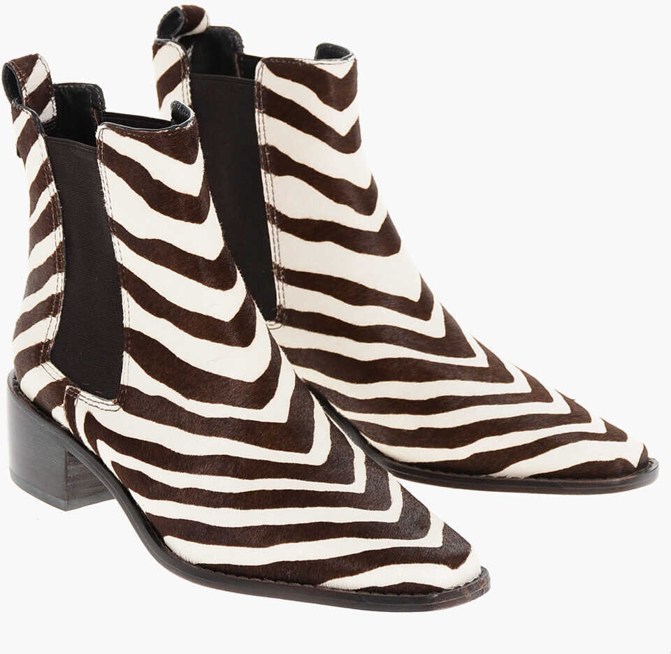 Botine Tory Burch Pony Hair Chelsea Booties With Zebra Pattern 5Cm Brown Femei (BM 18952483) 1