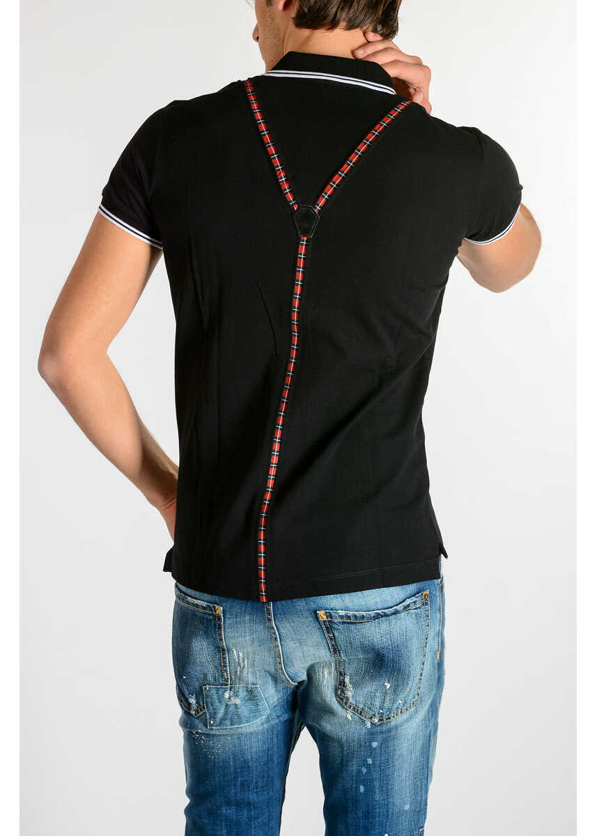 Tricouri Polo DSQUARED2 Embroidery Cotton Polo Black Barbati (BM 18952486) 2