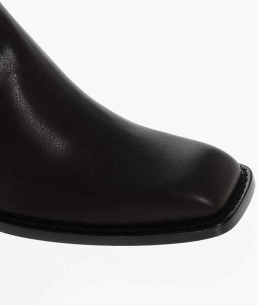 Botine Khaite Leather Austin Western Booties With Elastic Inserts 7Cm Brown Femei (BM 18952510) 4