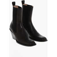 Botine Leather Austin Western Booties With Elastic Inserts 7Cm Femei