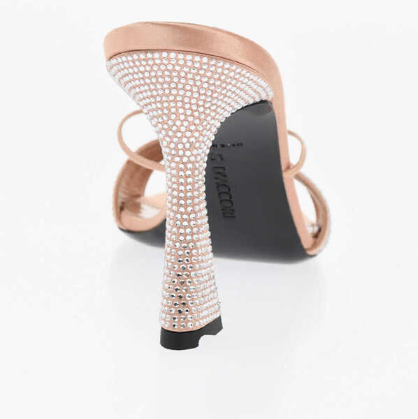 Saboti DACCORI Satin Lust Mules With Rhinestones 9Cm Pink Femei (BM 18952591) 2