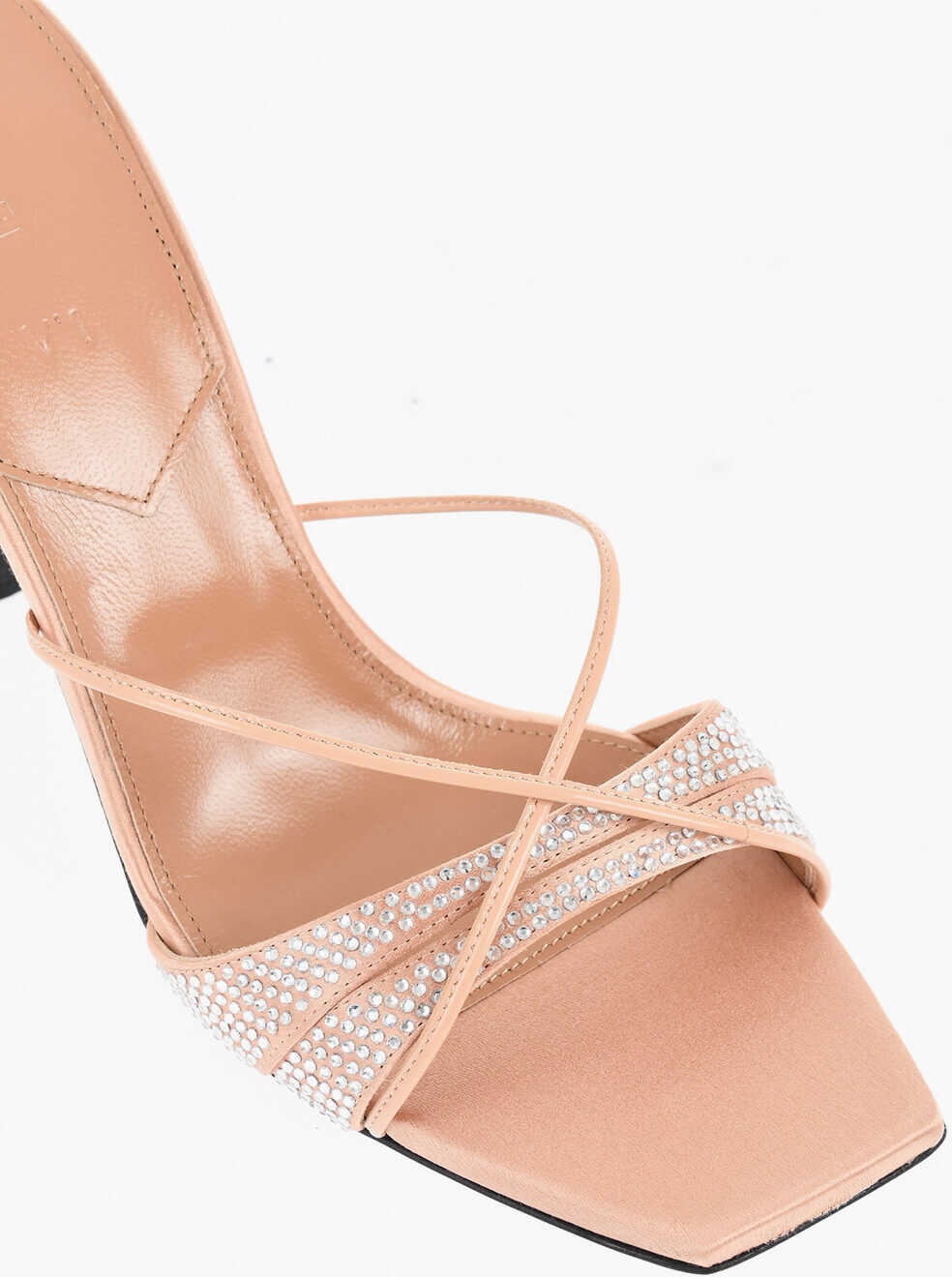 Saboti DACCORI Satin Lust Mules With Rhinestones 9Cm Pink Femei (BM 18952591) 4