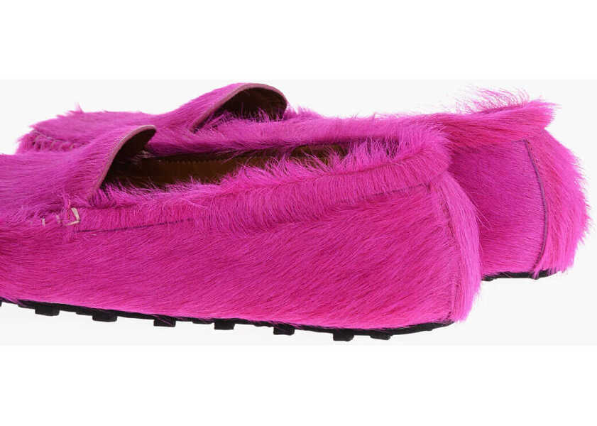 Mocasini Marni Fur Pony Loafers With Rubber Sole Pink Barbati (BM 18952600) 2