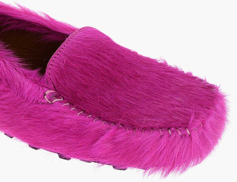 Mocasini Marni Fur Pony Loafers With Rubber Sole Pink Barbati (BM 18952600) 4