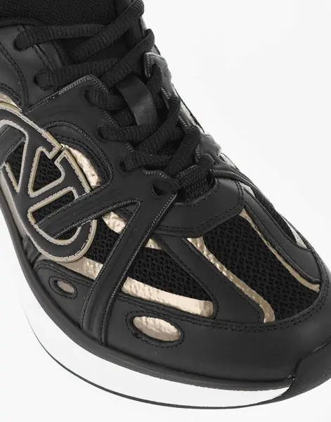 Sneakers Valentino Garavani Leather V-Logo Sneakers With Logo Patch Black Barbati (BM 18952618) 4
