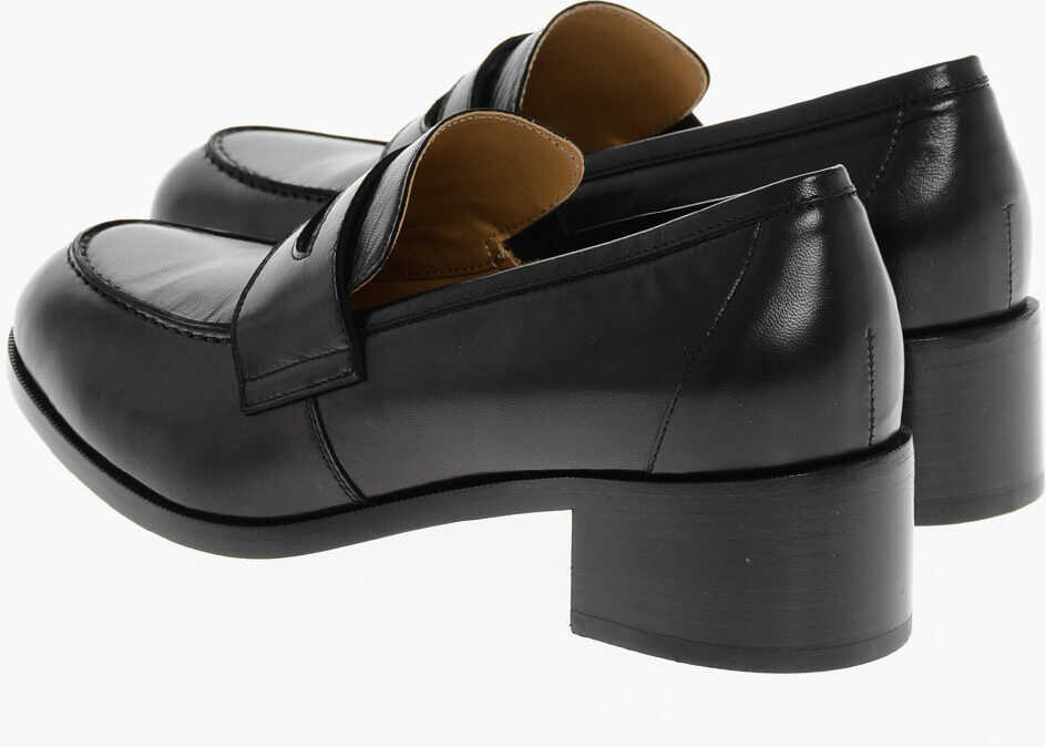 Mocasini THE ROW Leather Vera Penny Loafers 5Cm Black Femei (BM 18952621) 2