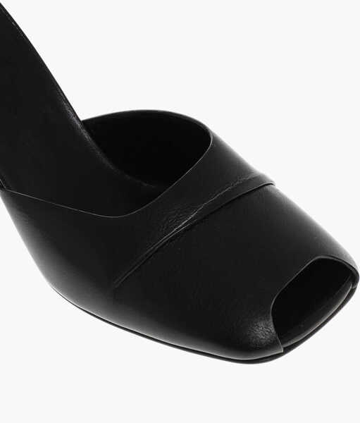 Saboti THE ROW Open Toe Milla Leather Mules 8Cm Black Femei (BM 18952627) 4