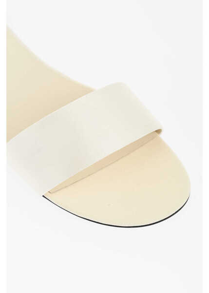 Sandale fara toc THE ROW Satin Combo Slides With Cuir Sole White Femei (BM 18952630) 4