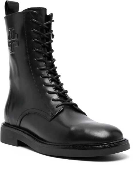 Botine Tory Burch Leather Double-T Combat Booties With Inner Zip Black Femei (BM 18952648) 2