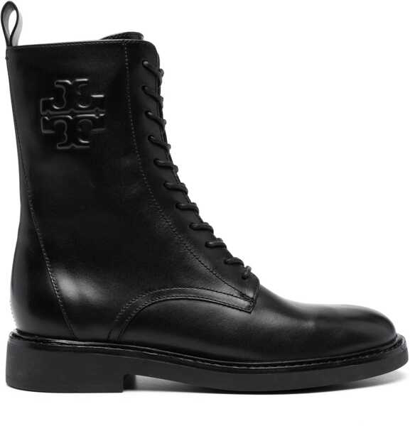 Botine Tory Burch Leather Double-T Combat Booties With Inner Zip Black Femei (BM 18952648) 1