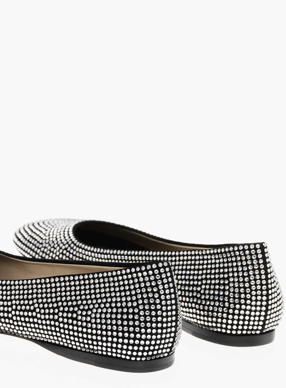 Balerini casual Loewe All-Over Rhinestoned Leather Ballet Flats Black Femei (BM 18952651) 2