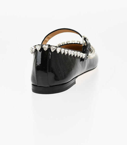 Balerini casual MACH & MACH Patent Leather Audrey Mary Jane Ballet Flats With Rhinestone Black Femei (BM 18952654) 2