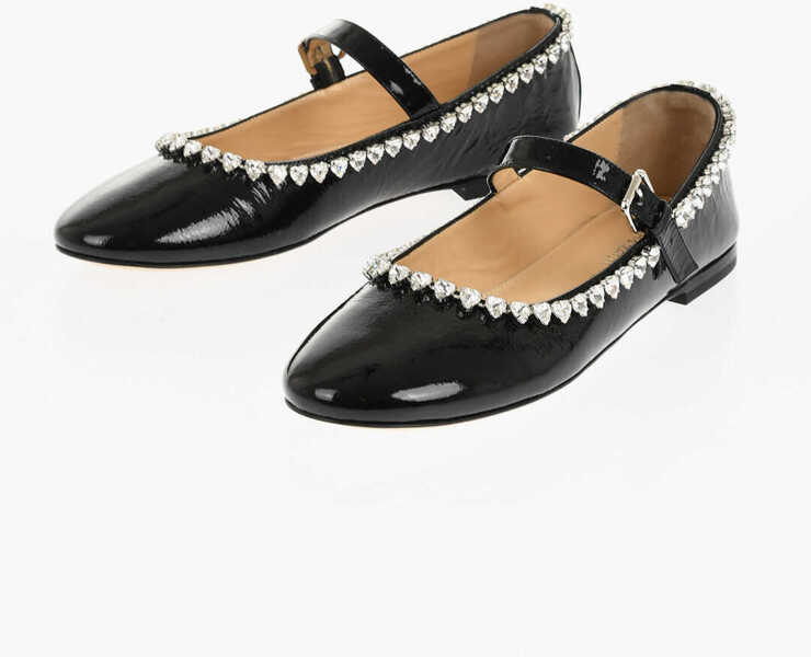 Balerini casual MACH & MACH Patent Leather Audrey Mary Jane Ballet Flats With Rhinestone Black Femei (BM 18952654) 1