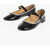 MACH & MACH Patent Leather Audrey Mary Jane Ballet Flats With Rhinestone Black